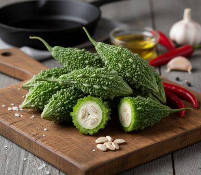 Our Bitter Gourd is freshly sourced from trusted farms and carefully selected to ensure excellent quality, freshness, and natural taste. Grown under suitable farming conditions, it is widely used in culinary preparations and valued for its nutritional benefits. The bitter gourd is hygienically packed in durable box packaging to maintain freshness and protect the produce during handling and transportation. Each box contains a net weight of 4.5 kg with a gross weight of 5.1 kg, making it suitable for efficient storage, easy handling, and export-ready supply.