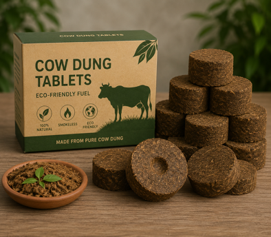 Our Table (Medicine) Cow Dung Products are made from premium-quality natural cow dung and traditional herbal ingredients, offering an eco-friendly and sustainable solution for various Ayurvedic, spiritual, and household applications. Carefully processed and hygienically packed, these products are valued for their purity, natural composition, and traditional benefits.
